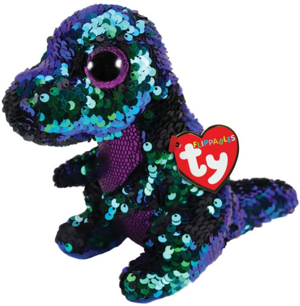 Ty Flippables Crunch Green Purple Sequin Dinosaur Regular 6 By Ty Barnes Noble