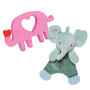 Manhattan Toy Safari Elephant Lovie and Silicone Teether Baby Soothing Set