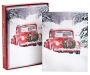 Puppies In Red Truck Christmas Boxed Card