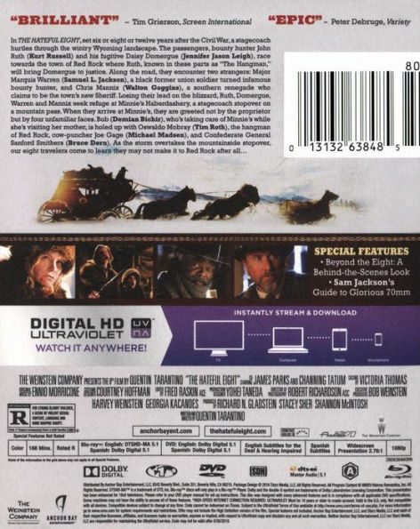 The Hateful Eight [Includes Digital Copy] [Blu-ray/DVD]