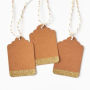 Gold Glitter Kraft Hang Tags S/10