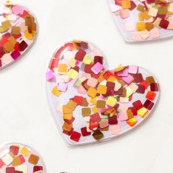 Confetti Heart Shaker Stickers