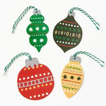 Glitter Ornament Hang Tags S/10