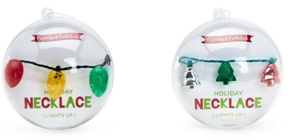 Holiday Light Up Necklace in Ornament Ball (Assorted)