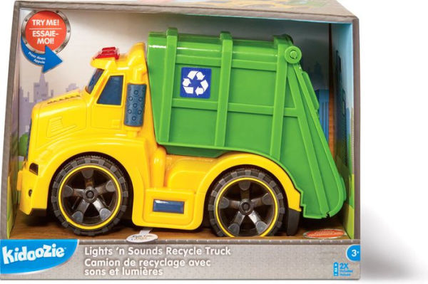 Kidoozie Lights N' Sounds Recycle Truck, Friction Powered, Opening Recycle Bin, For Ages 3+