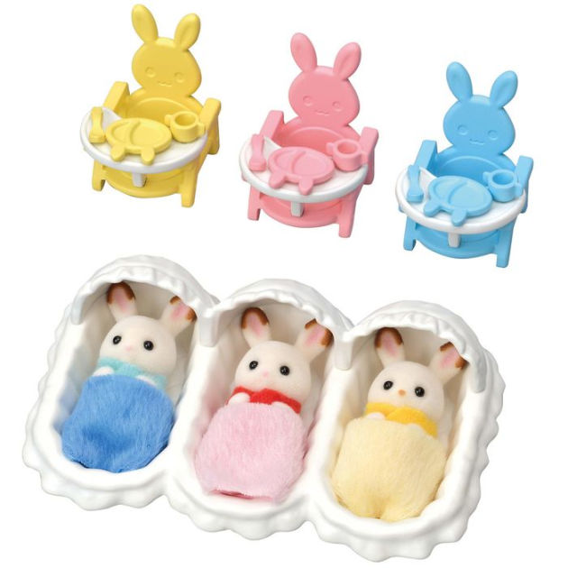 3 Baby Mice Sylvanian Families Calico Critters Marshmallow Mouse Baby Triplets 