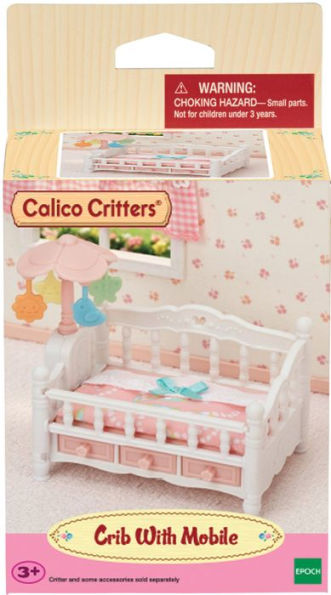 Calico Critters Crib with Mobile, Dollhouse Furniture Set with 