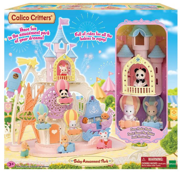 Calico Critters Baby Amusement Park, Dollhouse Playset with 3 Collectible Doll Figures