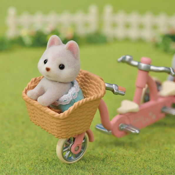 Calico Critters Husky Brother & Sister's Tandem Cycling Set, Dollhouse Playset with Figures and Accessories