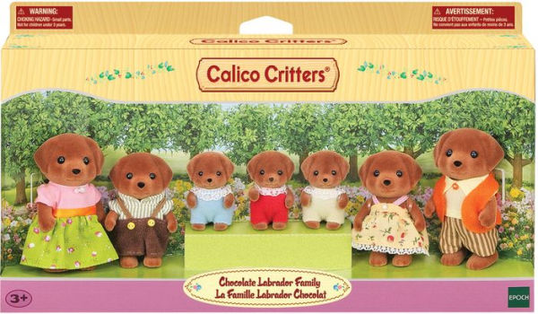 Calico Critters Chocolate Labrador Family - Set of 7 Collectible Doll Figures - Barnes & Noble Exclusive