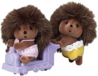 Title: Calico Critters Pickleweeds Hedgehog Twins, Set of 2 Collectible Doll Figures with Pushcart Accessory