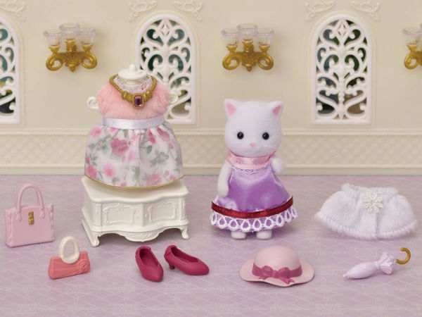 Calico Critters Fashion Playset Persian Cat, Dollhouse Playset with Figure and Fashion Accessories