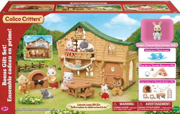 Calico Critters Lakeside Lodge Gift Set, Dollhouse Playset with Collectible Figure, Furniture and Accessories