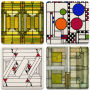 Frank Lloyd Wright Art Glass Designs Coaster Set