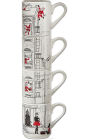 Santa Cityscape Stacking Mugs Set of 4