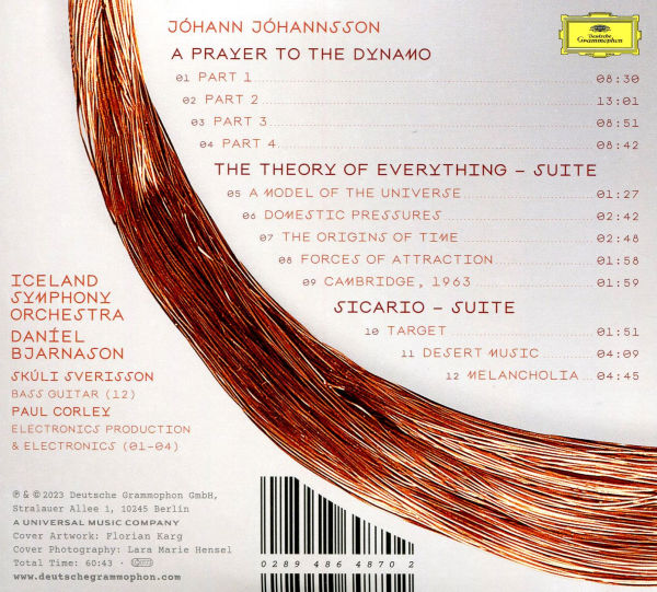 Jóhann Jóhannsson: A Prayer to the Dynamo; Suites from Sicario and The Theory of Everything
