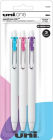 uniball one Retractable Gel Pens, Medium Point (0.7mm), Assorted Ink, 3 Pack