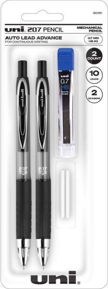 uniball 207 Mechanical Pencil Starter Kit, 0.7mm, HB #2, 2 Pack