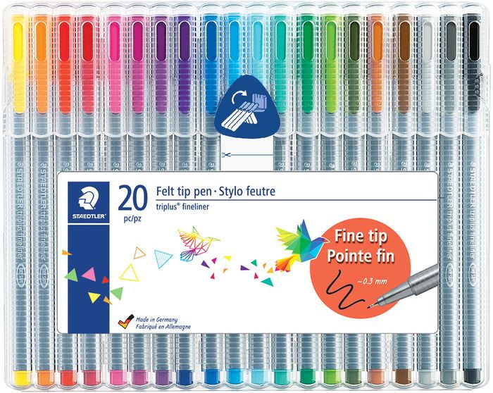 Staedtler Triplus Fineliner Pen Set 20 Colors