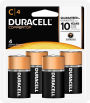 Duracell C 4PK Alkaline Batteries