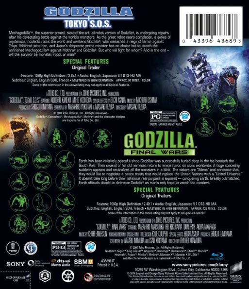 Godzilla: Final Wars/Godzilla: Tokyo S.O.S [Blu-ray] [2 Discs]