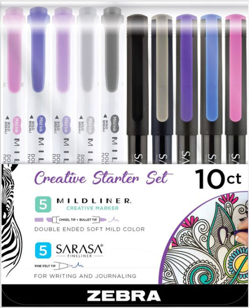 Zebra 10ct Mildliner Dual-tip Creative Markers Assorted Colors 10