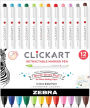 Clickart Retractable Marker Pen, Assorted 12Pk