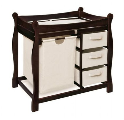 Badger Basket 02405 Espresso Sleigh Style Changing Table Badger Basket Corner Changing Table Espresso