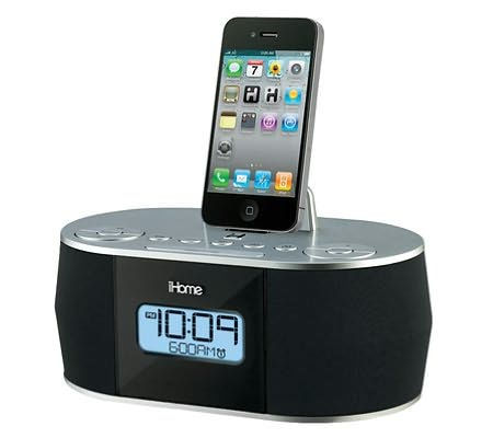 iHome ID38SV App Enhanced Stereo System with Dual Alarm FM Clock Radio for iPad/iPhone/iPod