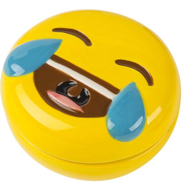 L'emoji Laughing Ceramic Face Keepsake Box and Keychain | 51053200039