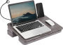 Lighted Elevation Lap Desk, Gray Woodgrain