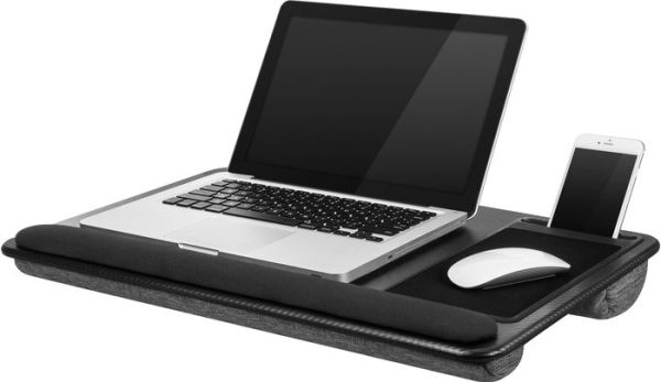 XL Black and Grey Deluxe Laptop Lapdesk with Multipurpose Surface
