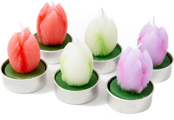Tulip Tealight Candles, Set of 6
