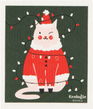 Title: Festive Feline Swedish Sponge Cloth
