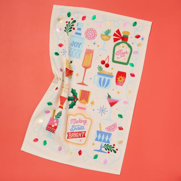 Festive Drinks Tea Towel