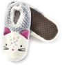 Kids Cat Slippers, Light Gray Plaid