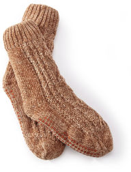 Tan Chenille Reading Sock