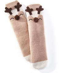 Adult Reindeer Reading Sock