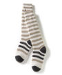 Reading Sock Long - Beige Stripe