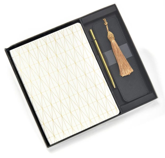 Black & Gold Journal Set with Bookmark and Pen by GiftCraft