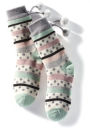 Stripes Dots and Pom Poms Reading Socks