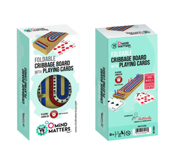 Foldable Cribbage Board with Playing Cards