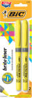BIC Brite Liner Grip Highlighter Pocket Chisel Tip 2-Pack Yellow