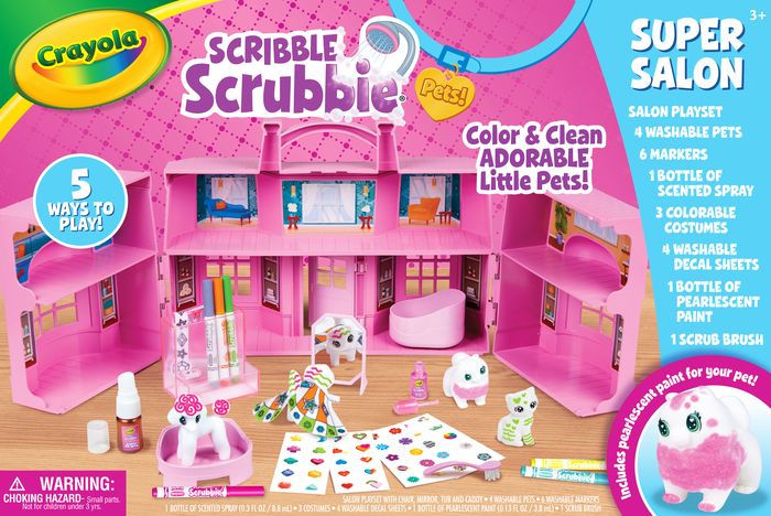 Scribble Scrubbie Pets Super Salon with Paint, Crayola.com