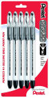 RSVP Ballpoint Pen, (0.7mm) Fine Line, Black Ink 5-pk
