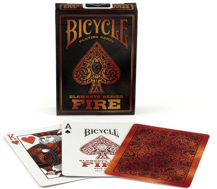 bicycle playing cards fire