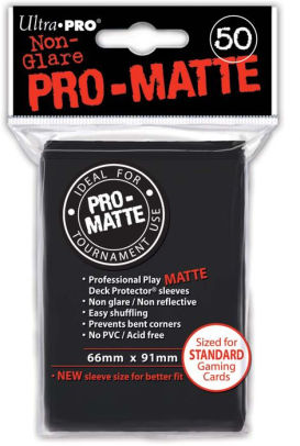 Pro-Matte Standard Black Sleeves 50 Count