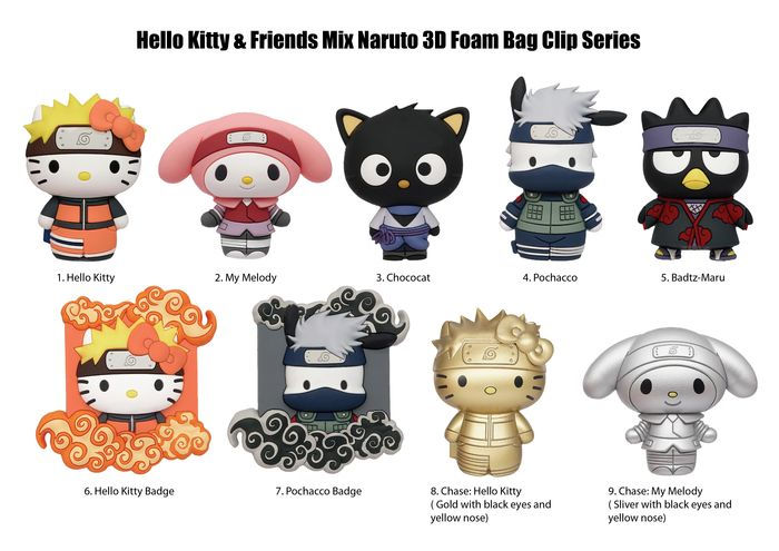 HELLO KITTY X NARUTO 3D BAGCLIP by Monogram