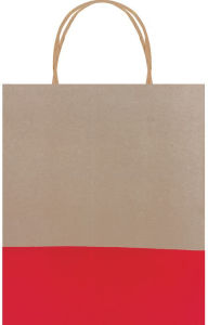Title: Ruby Dipped Kraft Tote