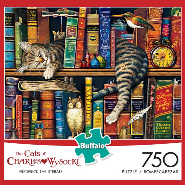 750 Piece Puzzle Charles Wysocki Cats Frederick the Literate #17077